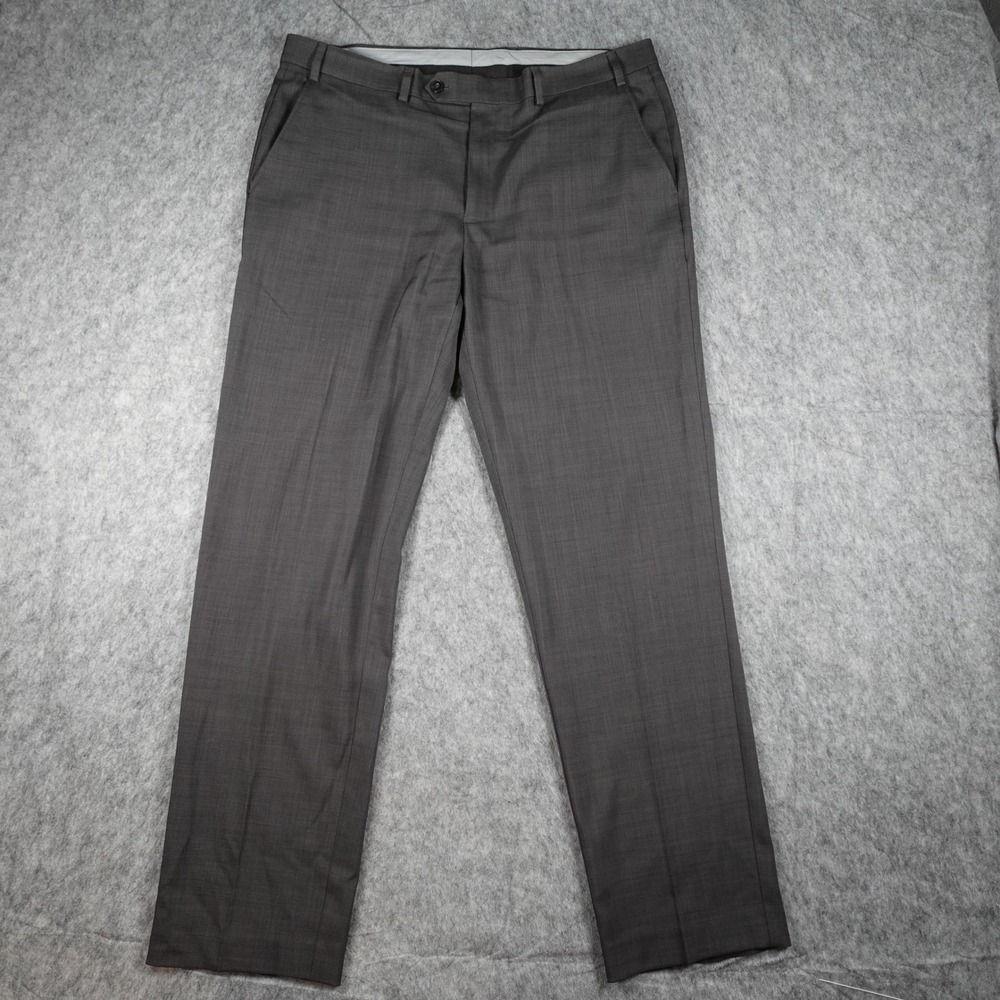 Michael Kors Pant Mens 36 x 32 Gray‎ Flat Front Stretch Career Dress Slacks